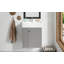 [Vidéo] Meuble-lavabo flottant moderne de 21,6 po avec lavabo en céramique - parfait pour les petites salles de bain, rangement à gauche-115898645