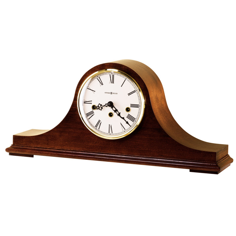 Roman Numeral Solid Wood Manufactured Wood Mechanical Tabletop Clock