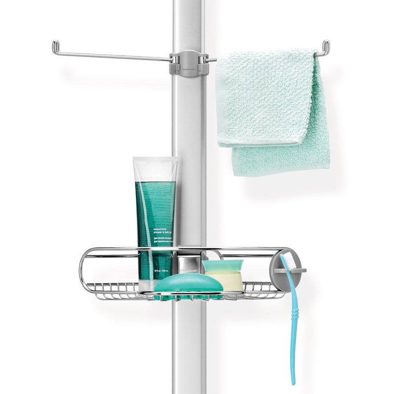 Stainless Steel Adjustable Tension Pole Shower Caddy