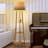 62.4'' Gold/Clear Column Floor Lamp with Outlet