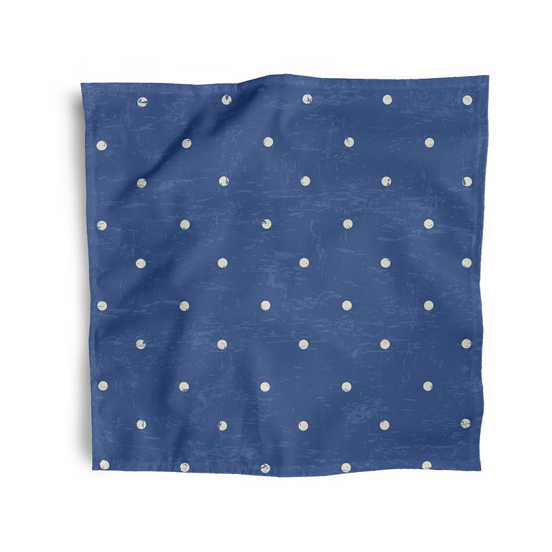 Leviner Polyester Polka Dots Square Napkin, Blue