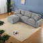 Canapé modulaire en polyester gris avec rangement et canapé moderne pour salon compact