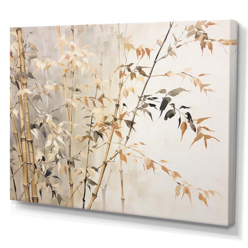 «Mute Bamboo Embrace IV», reproduction sur toile_106618, H 30 po x l 40 po x P 1,5 po, Toile tendue