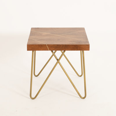 Solid Wood Top End Table