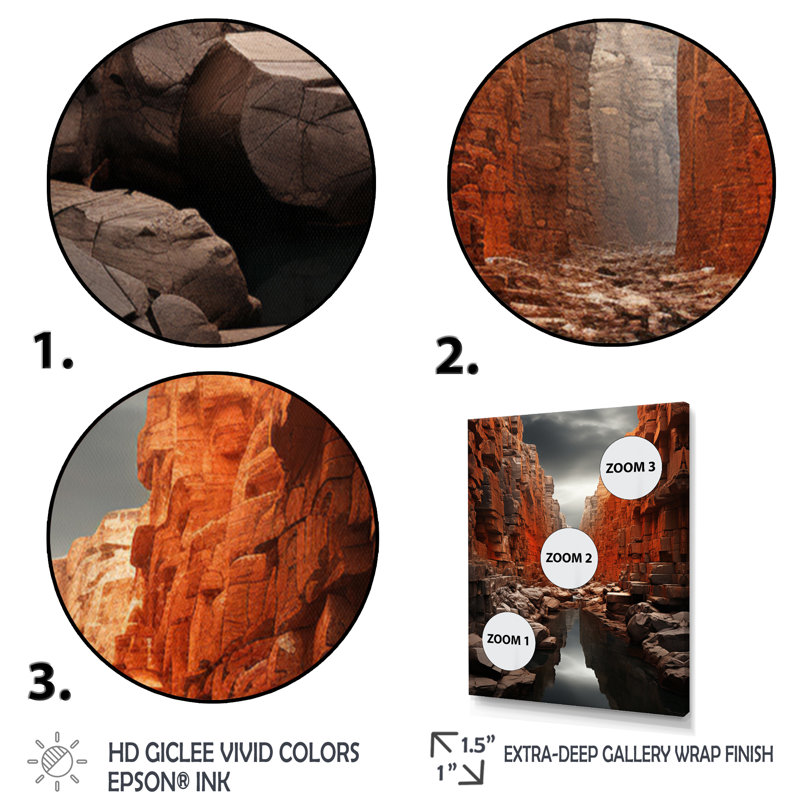 Canyon Photo Silent Majesty II - reproduction, H 40 po x l 30 po x P 1,5 po, Cadre photo noir