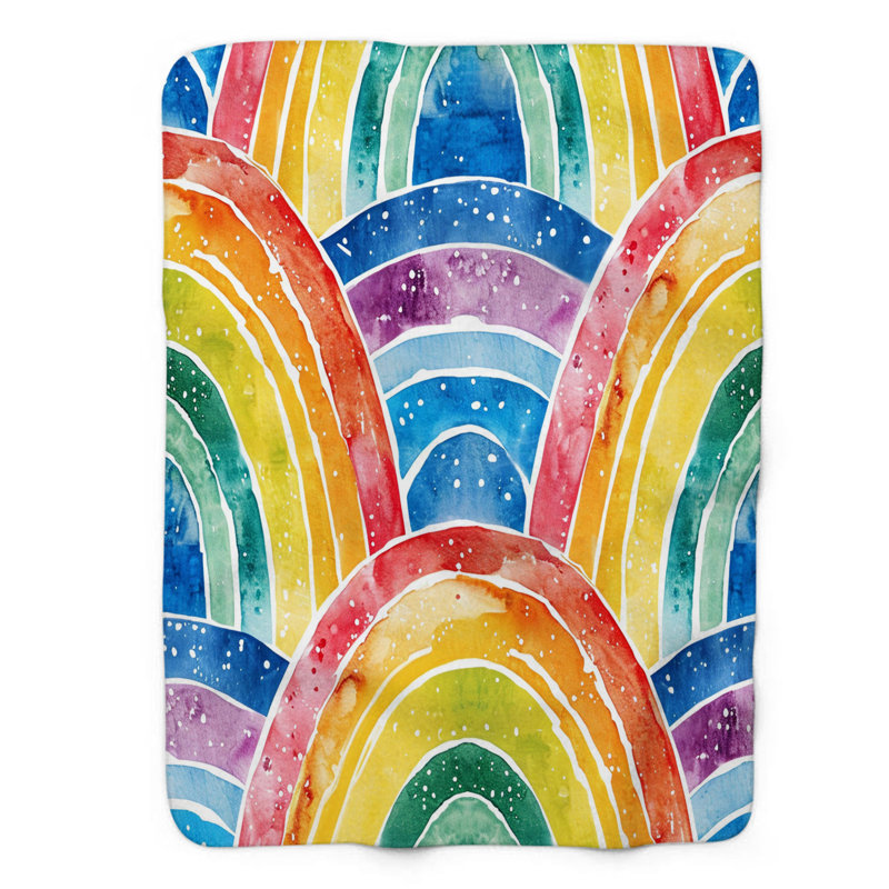 Colorful Colorful Rainbow Fantasia - 1 pièce Sherpa Premium, Grand lit