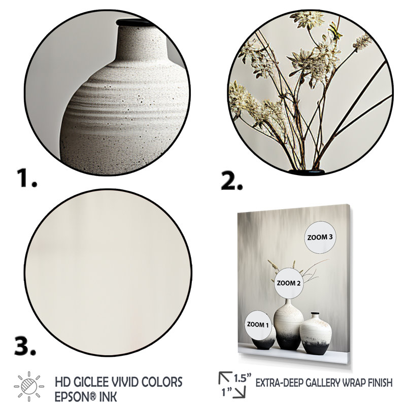 Céramique moderne, poterie 1 - décoration murale bohème, Cadre flottant brun, H 32 po x l 16 po x P 1 po