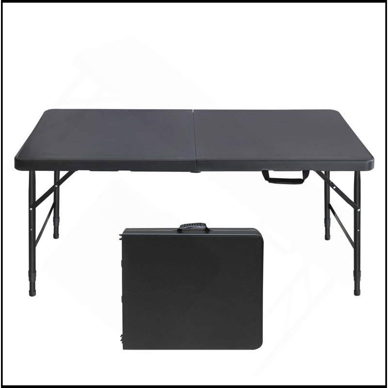 4Ft Portable Folding Table For Indoor & Outdoor Use, Maximum Weight 135KG, Ideal For Camping And Events, Black, Black
