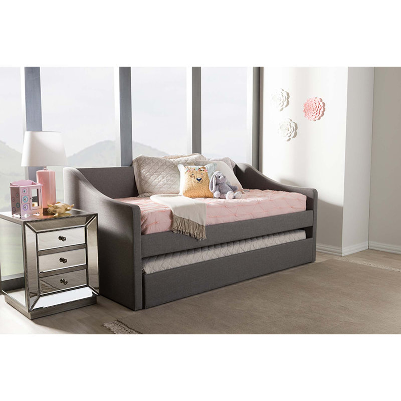 Lit de jour simple avec gigogne Esse, Gris