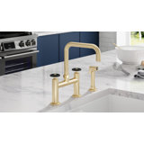 Bridge Kitchen Faucet With Sidespray - Quad Spout
