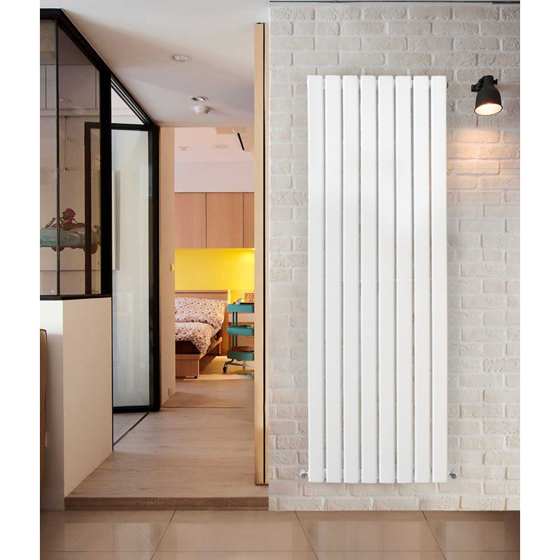 Shonna Vertical Double Flat Panel Radiator, Gloss White, 160cm H x 54.4cm W