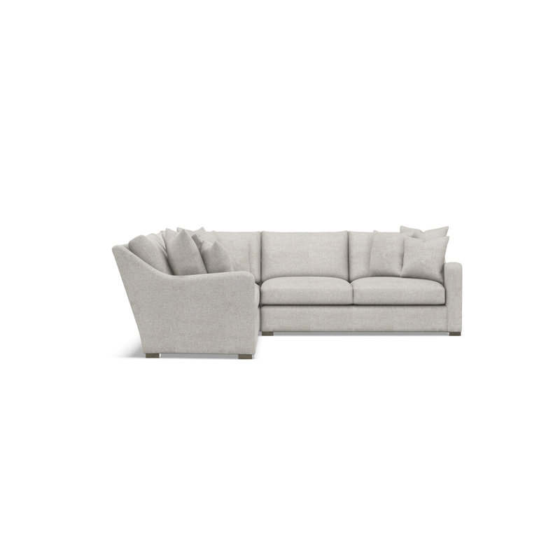 Bernhardt Ventura 3-Piece Fabric Sectional, Light Gray Polyester, 34.5" H x 107.5" W x 107.5" D, Symmetrical