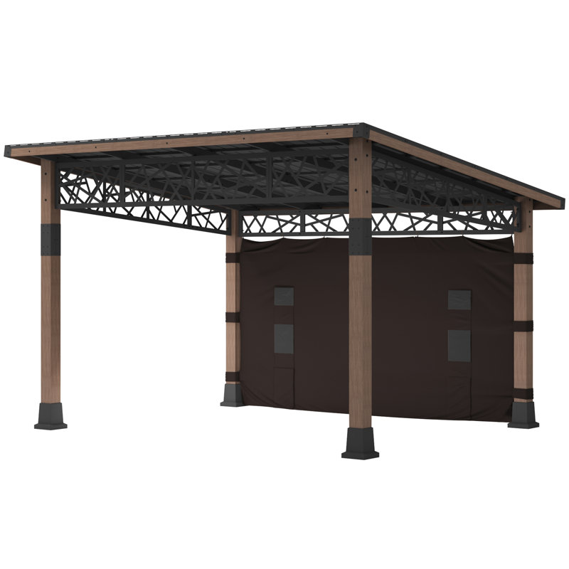 12FT.X 14FT.Outdoor Wooden Gazebo With Sloping Roof