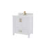 Meuble-lavabo simple 30 po avec plateau en quartz blanc Rooh-101808796-101808797