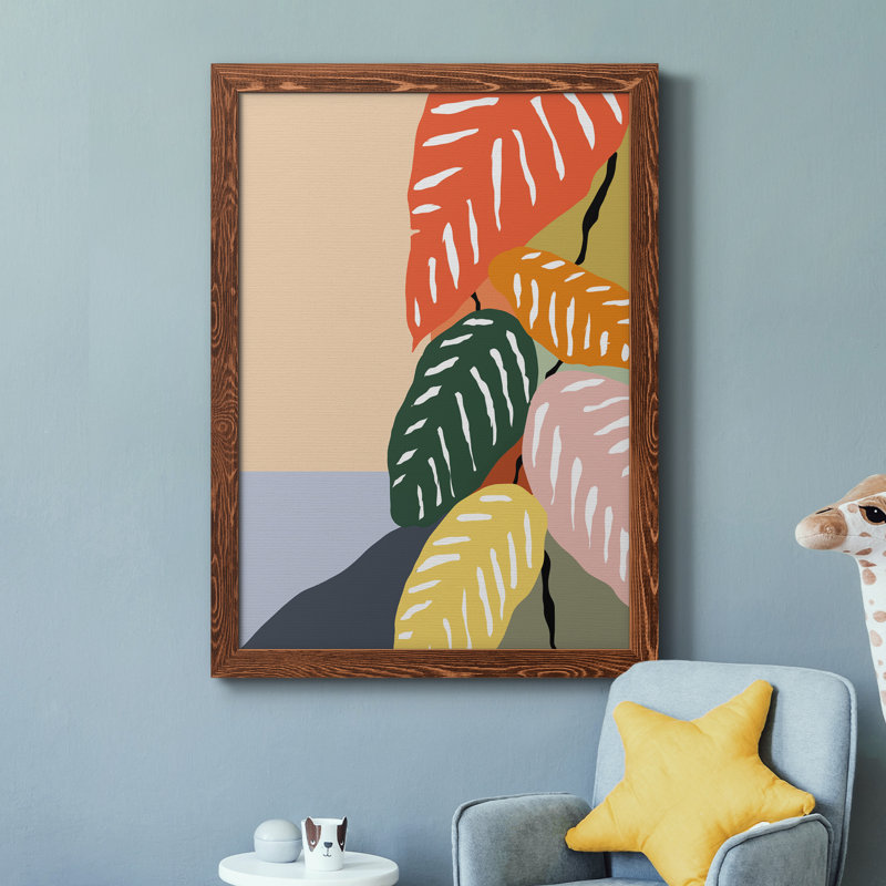 Plante tropicale II - peinture sur toile encadrée, Érable, H 31,5 po x l 23,5 po x P 1,5 po