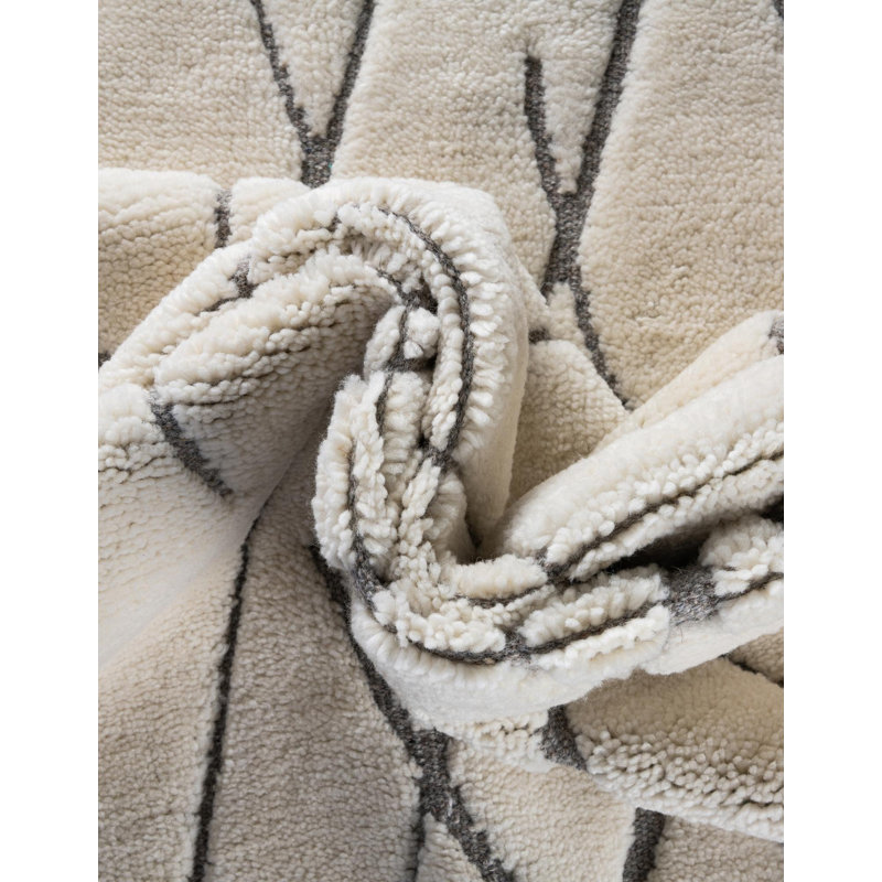 Tureka Hand-Knotted Wool Geometric Area Rug , Square 7'10"