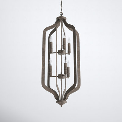 6 - Light Metal Geometric Chandelier