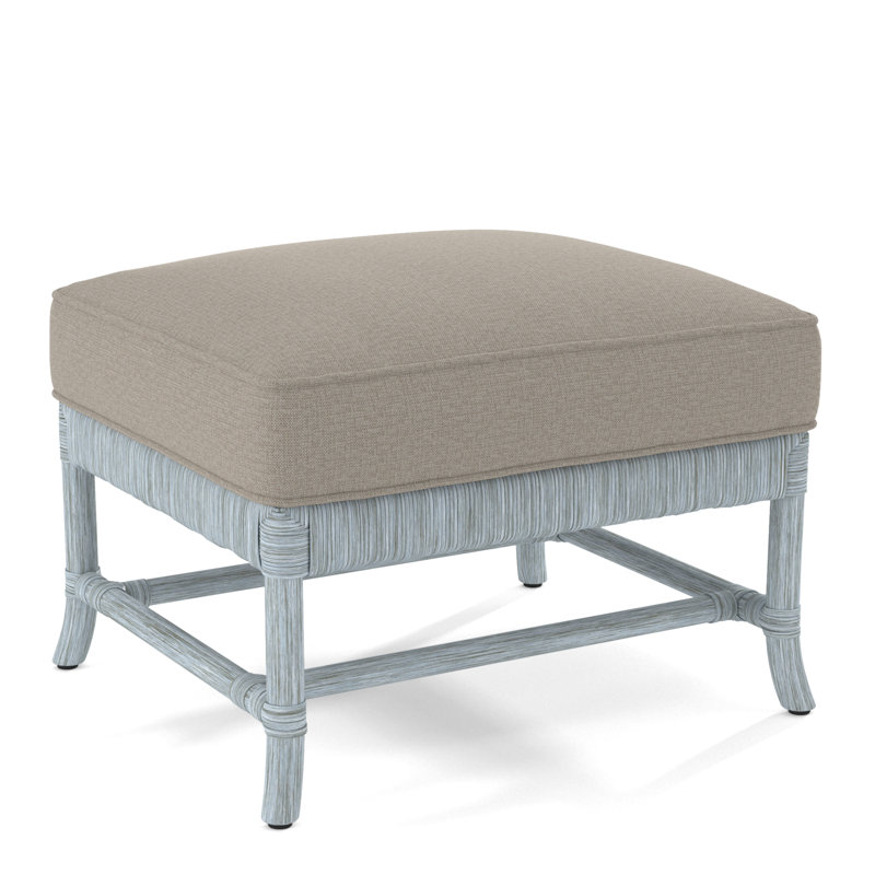 Repose-pieds rectangulaire Lafayette, Tissu beige performant - 0851-73, Verre d'eau