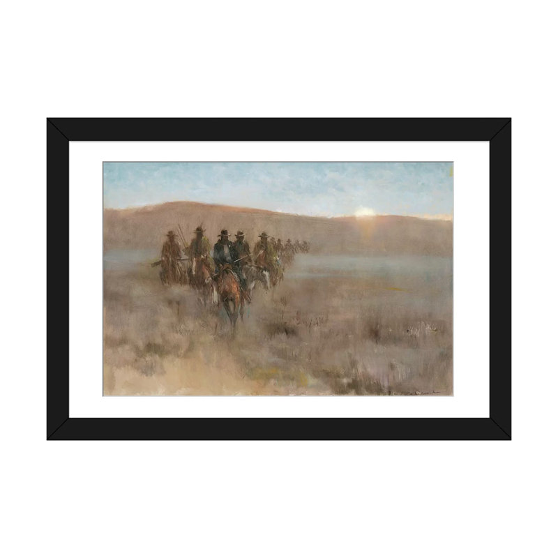 « posse i » par ernest chiriacka, impression sur toile tendue, Papier d'art encadré noir, H 16 po x l 24 po x P 1 po, Blanc
