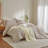 LIFETOWN Striped Duvet Cover Set 100% Washed Cotton Material Soft Linen Feel 3 Pieces Bedding Set-121598531-121598533