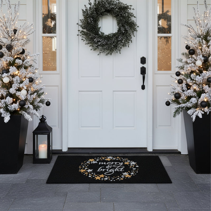 Tapis d'extérieur antidérapant Kit Star Holiday Greeting 29 po x 17 po