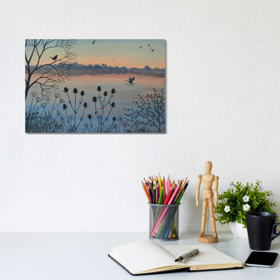 By Dusky Lake by Jo Grundy - Wrapped Canvas Painting