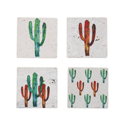 Ensemble de sous-verres à cactus lumineux 4 pièces