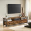 Industrial TV Stand Unit With Rustic Brown Storage Shelves Living Room