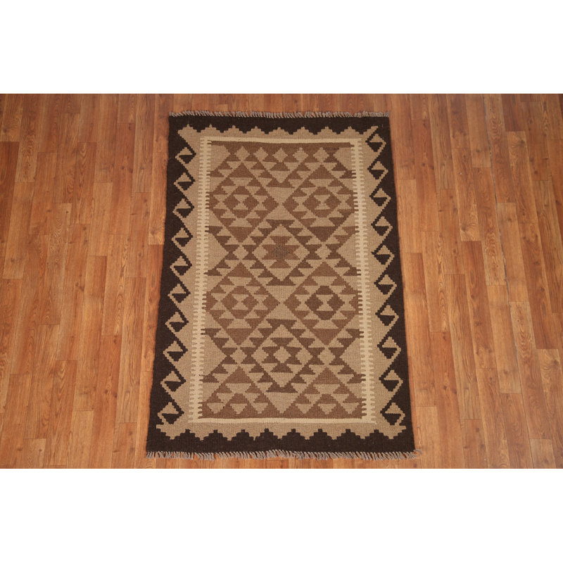 Reversible Kilim Wool Area Rug 3x5