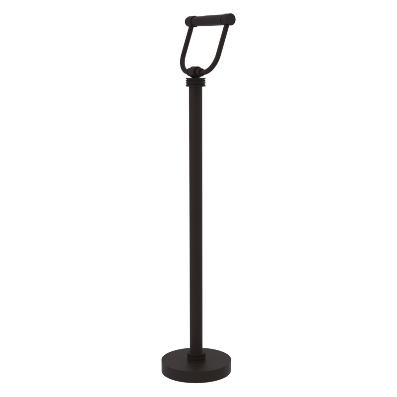 Porte-papier hygiénique sur pied avec détails en pointillés, Bronze huilé