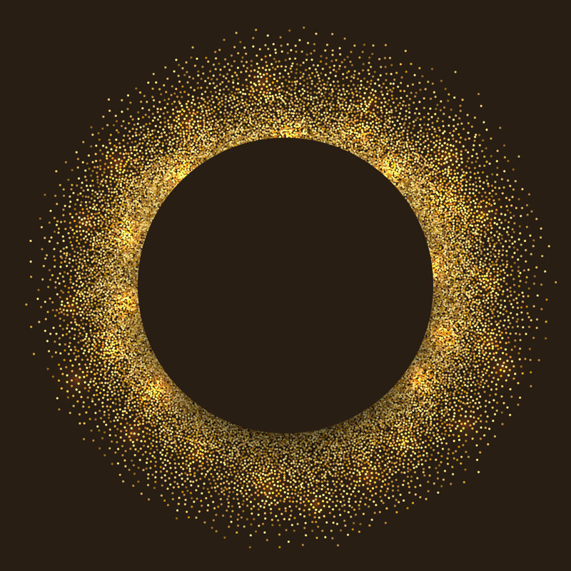 Round Gold Tinsel - Wrapped Canvas Print, 122cm H x 122cm W x 3.8cm D