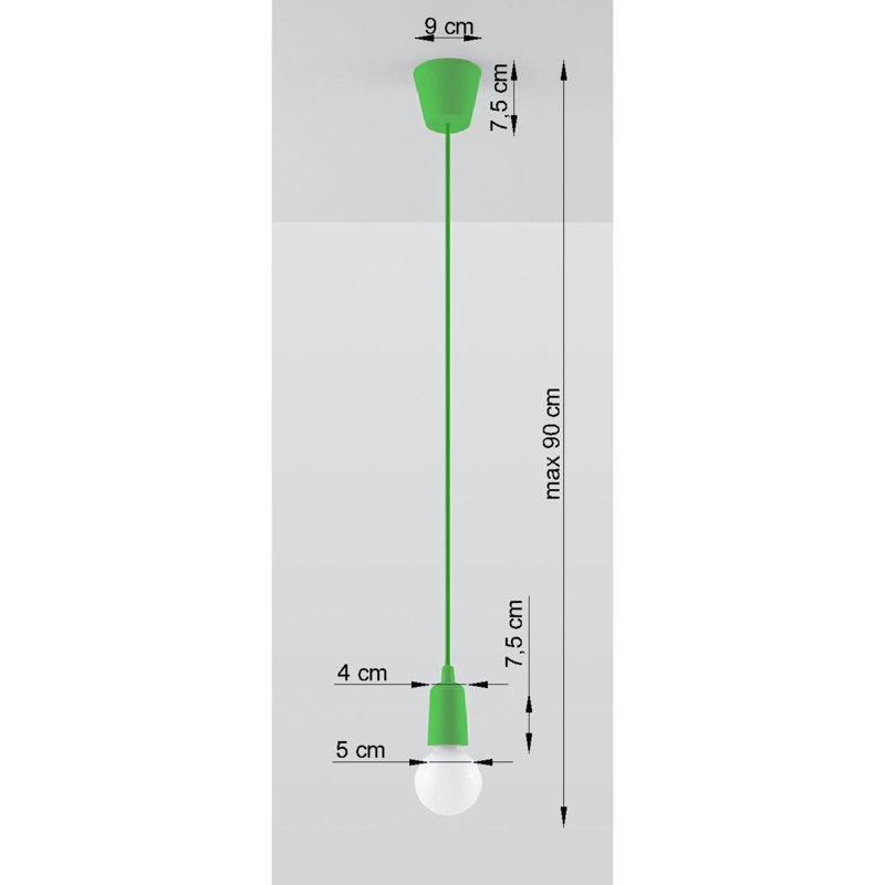 Anhua 1 - Light Bulb Pendant, Green