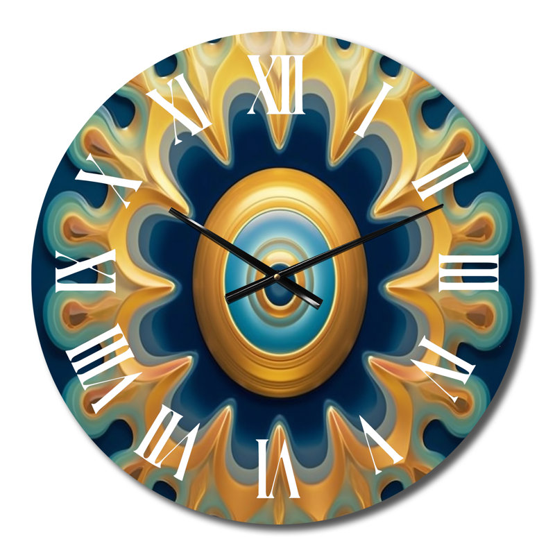 Bennie - Modern Geometric Wall Clock, 16" H x 16" W