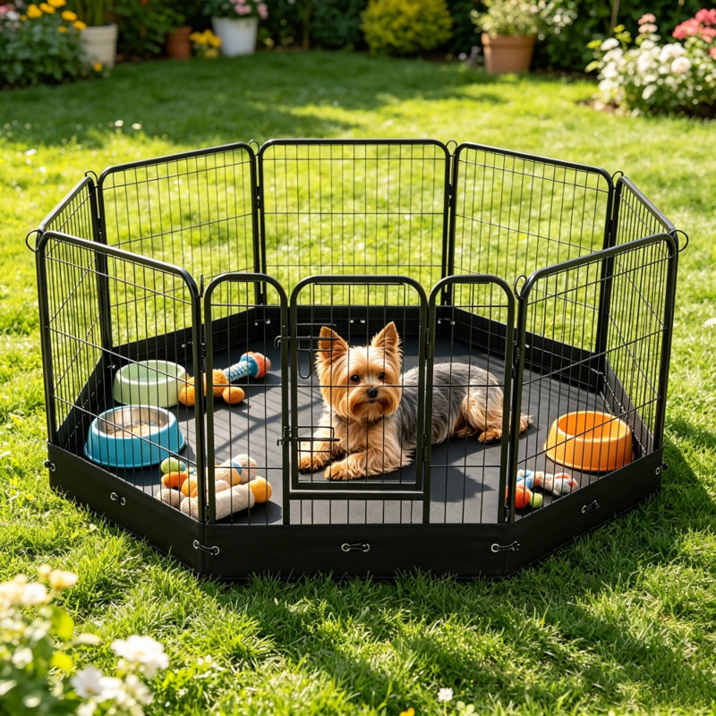 Ensemble de niche pour chien, métal, filet 1 ensemble brun clair intérieur et extérieur durable