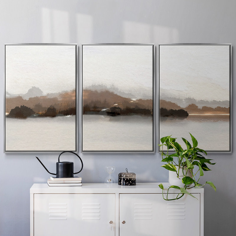 «Slauson Mountain at Dusk», reproduction sur toile flottante 3 pièces, H 36 po x l 75 po x P 2 po, Argent