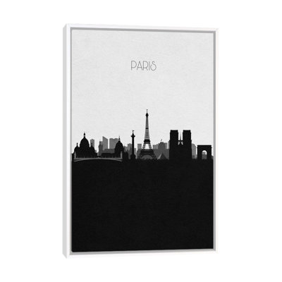Paris France City Skyline by Ayse Deniz Akerman - Print on Canvas