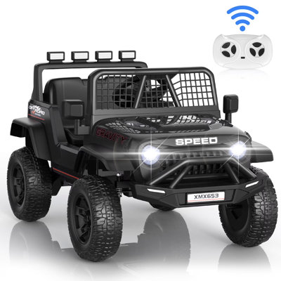 24V Ride On Cars Truck With Remote Control, Electric Battery Powered 1-Seater Truck For Kids, Built-In Music, Led Light, Bluetooth, Usb