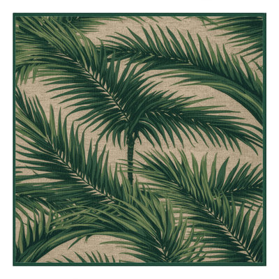 Washable Fan Palm Hawaiian Area Rug