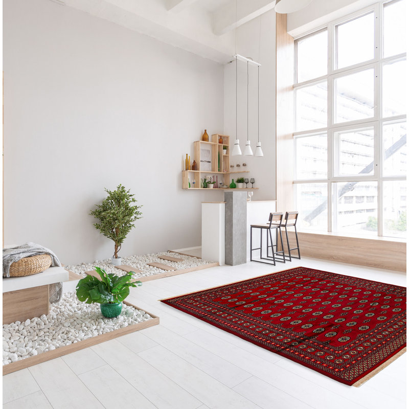 Tapis rouge Finha Peshawar Bokhara 8 pi 1 po x 10 pi 7 po
