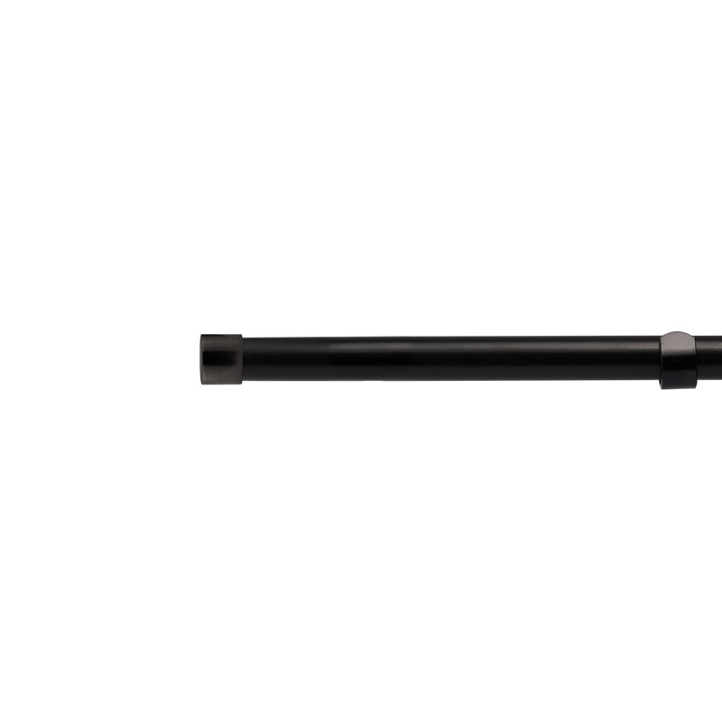 Full Stop Extendable Eyelet Curtain Pole and Hardware Set, Matt Black, 1.6 - 3m
