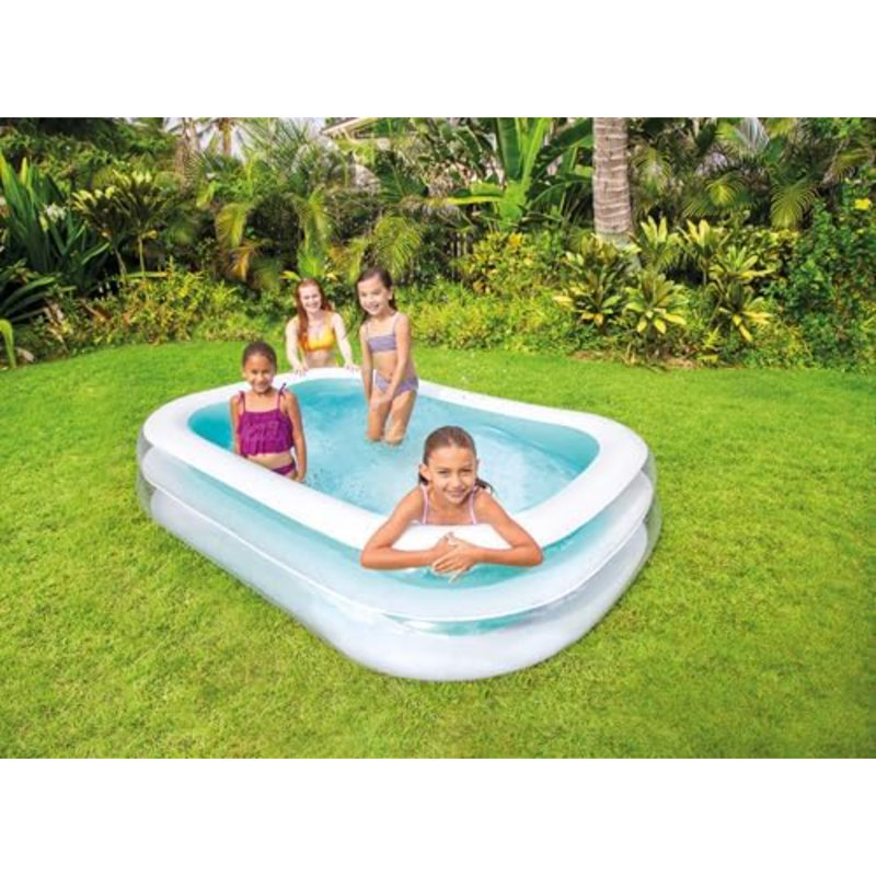Piscine gonflable familiale de 8,5 pi x 5,75 pi pour 2-3 enfants, piscine pour enfants de 6 ans et plus, 198 gallons, bleu 