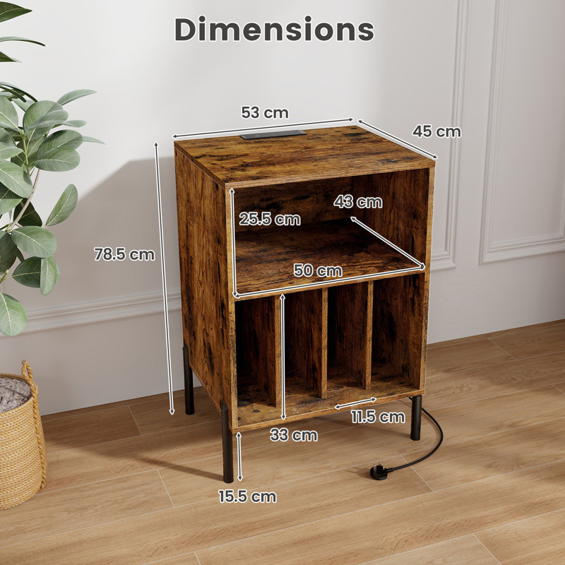 78 cm H Media Shelves, Brown