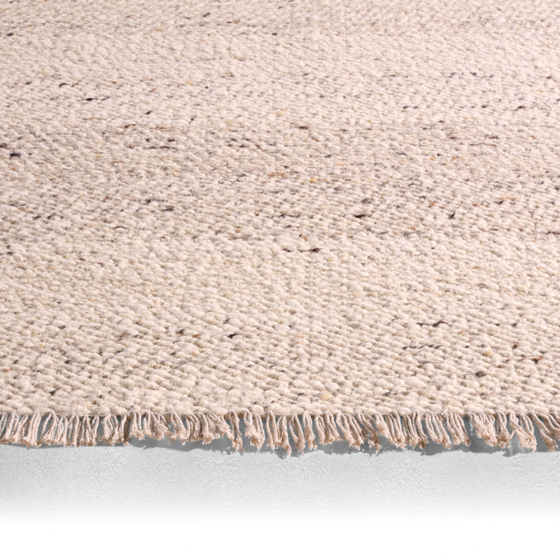Jaipur Living Klarna LEO04 Handmade Stripes Beige and Cream Area Rug (8'x10'), Rectangle 8' x 10'