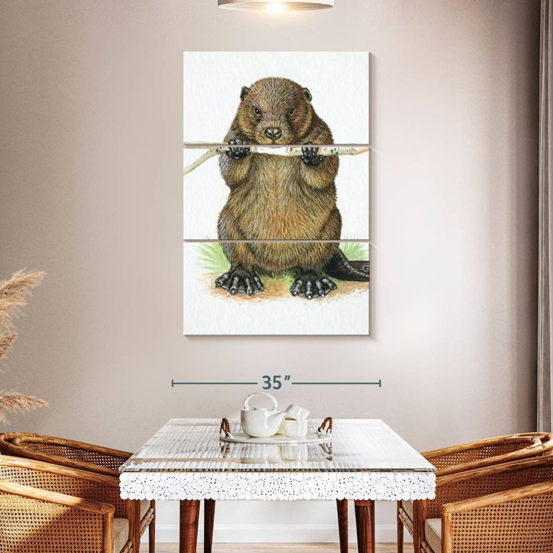 Brampt Branch-Eating Beaver, 50" H x 32" W