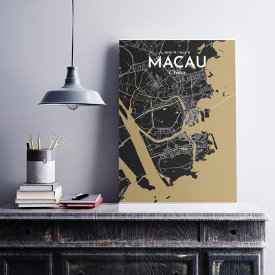 Macau, carte de la ville, impression