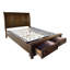 Lit plateforme traditionnel Queen avec tête de lit traîneau, finition cerisier brun, rangement au pied de lit, mobilier de chambre classique (1 pièce)