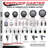 Rubber Wheel Swivel 3/8 Inch Threaded Stem Caster Set SCC