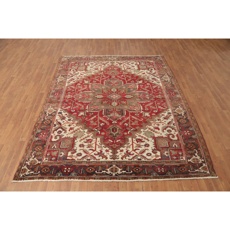 Tapis traditionnel géométrique rouge 7 x 9