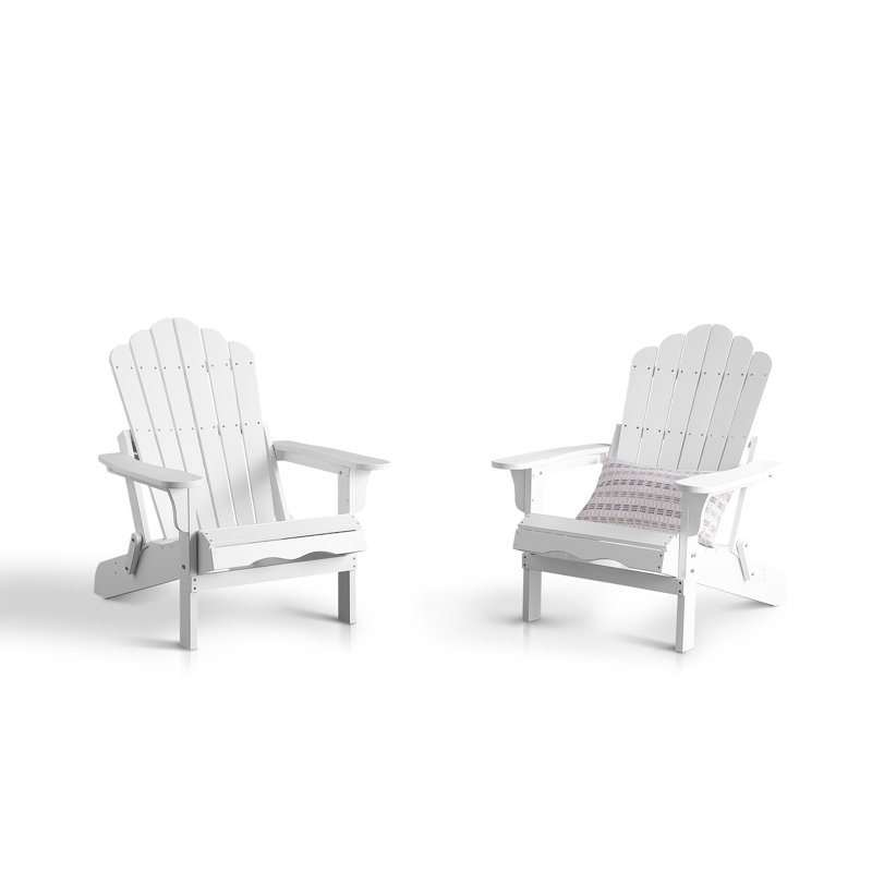 Henninger Foldable Outdoor Adirondack Set, White