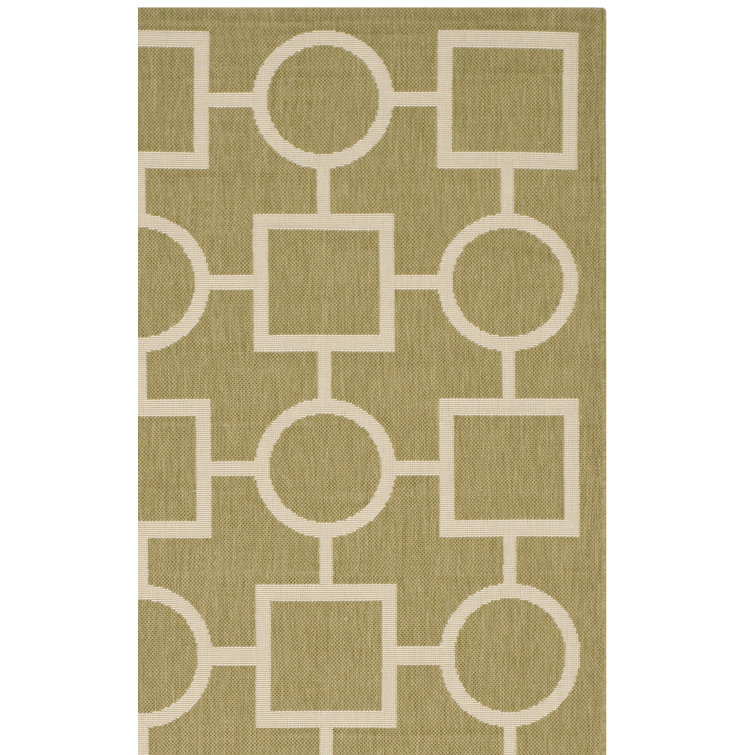 Arneshia Geometric Green/Beige Area Rug